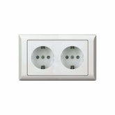Taili Apex 16A 2 Gang Schuko Socket - White
